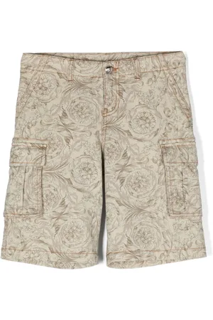 VERSACE Denimshorts med baroktryk