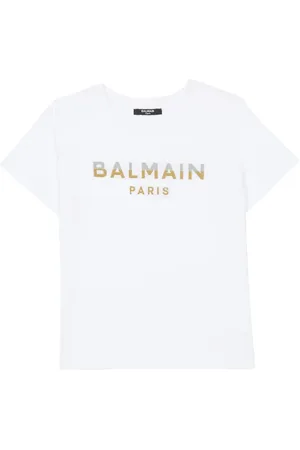 Balmain T-shirt med logo-applikation