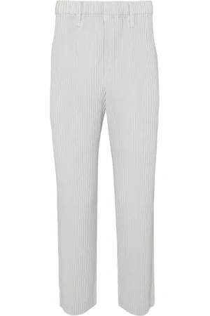 Issey Miyake Plisserede Basic bukser med tilspidsede ben