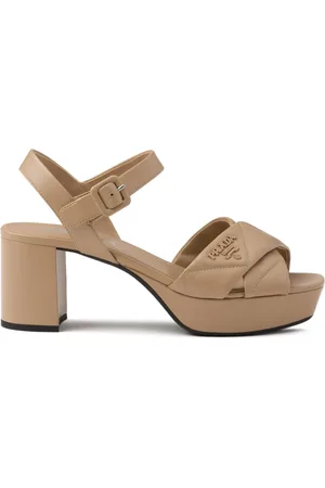Prada Quiltede 65mm lædersandaler med plateausål