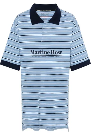 MARTINE ROSE Stribet T-shirt med logotryk