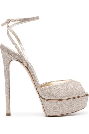 Casadei Flora Jolly 140mm sandaler med glimmer