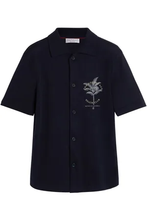 Brunello Cucinelli Skjorte med palme-broderi