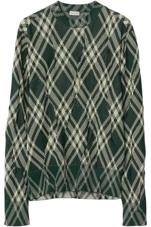 Burberry Skotskternet trøje med krøllet effekt
