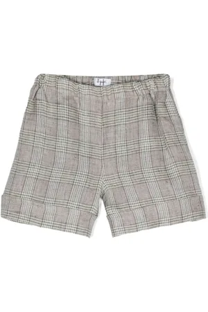 Il gufo Prince-of-Wales-ternede shorts i hør