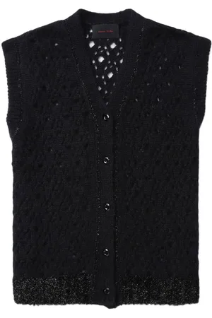 Simone Rocha Pointelle-strikket trøje med glimmer