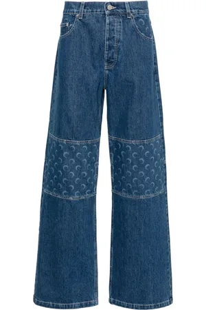 Marine Serre Regenerated jeans med brede ben