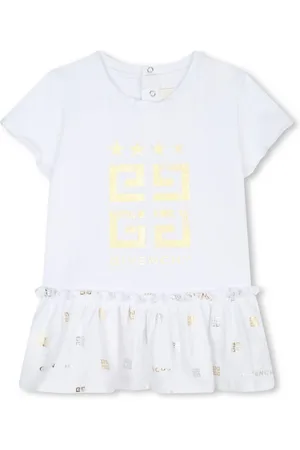 Givenchy T-shirt-kjole med flæser og 4G-tryk