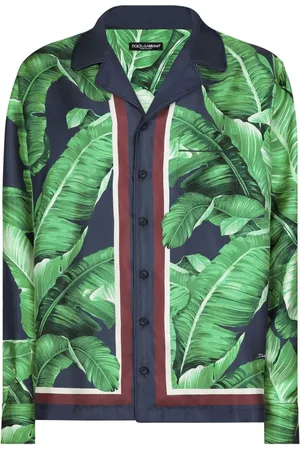 Dolce & Gabbana Silkeskjorte med bladtryk