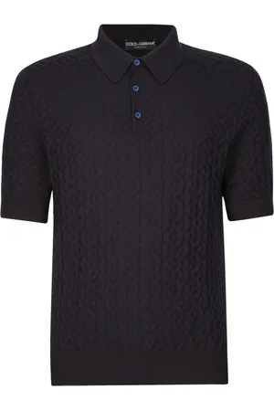 Dolce & Gabbana Strikket polo med geometrisk mønster