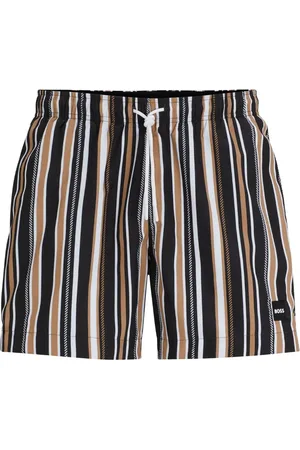 HUGO BOSS Stribede badeshorts med logo