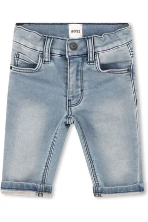 HUGO BOSS Jeans med logo-applikation og lige ben