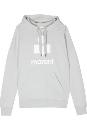 Isabel Marant Miley hættetrøje med flock-tekstur og logo