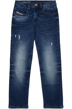 Diesel Jeans med lige ben og whiskering-effekt