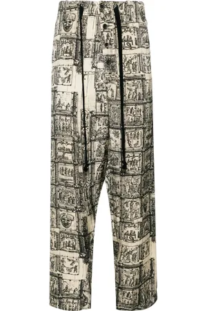 UMA WANG Graphic-print straight-leg trousers