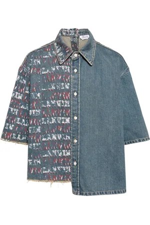Lanvin X Future asymmetrisk denimskjorte