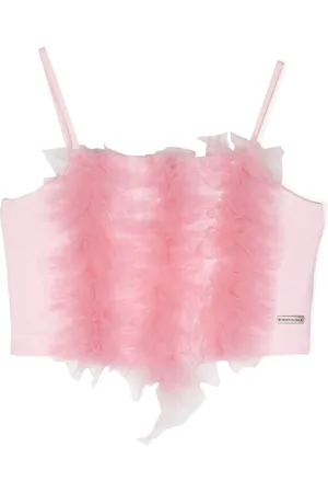 MONNALISA Cropped top med tyl-indlæg
