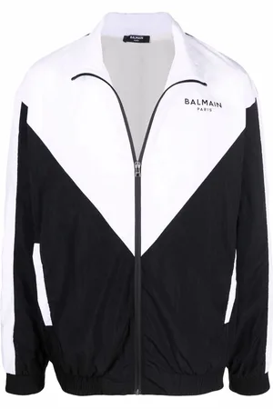 Balmain Træningsjakke med logotryk og flere snit