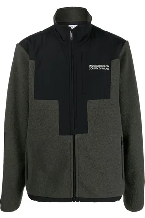 MARCELO BURLON Jakke med logotryk og lynlåslukning