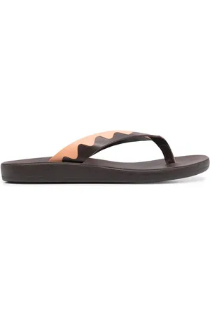 Ancient Greek Sandals Tofarvede Ammos klipklapper med læder