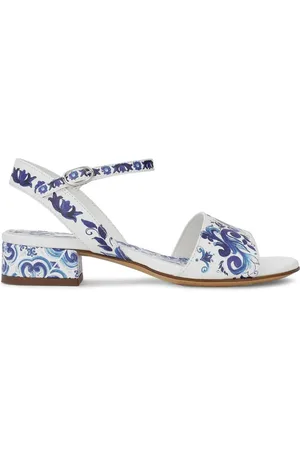 Dolce & Gabbana Lædersandaler med Majolica-tryk