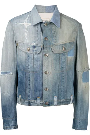 GREG LAUREN Denimjakke med slitageeffekt