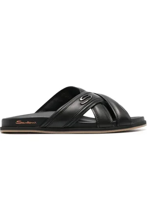 santoni Lædersandaler med krydsende remme