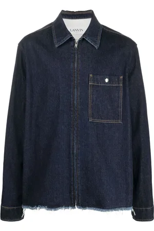 Lanvin Denimjakke med råt snit og lynlås