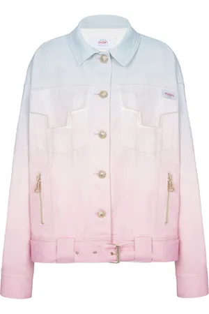 Balmain X Evian denimjakke med gradueret effekt