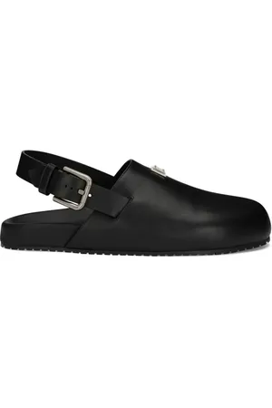 Dolce & Gabbana Sandaler i læder med logoplade og spænde