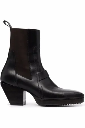 Rick Owens Læderstøvler med firkantet snude