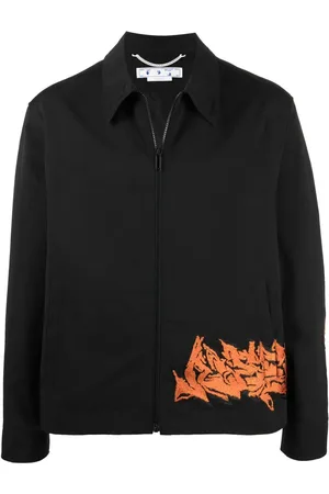 OFF-WHITE Jakke med lynlås og broderet motiv