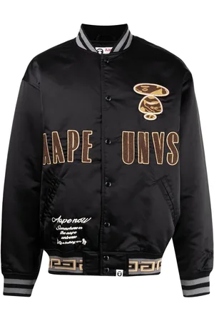 A Bathing Ape Bomberjakke i satin med logotryk
