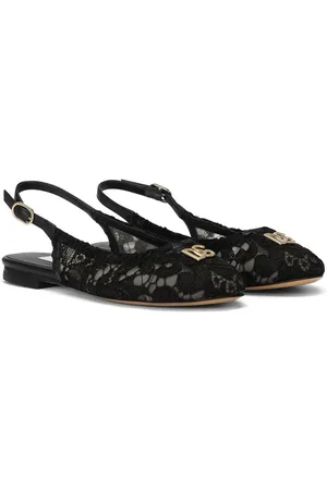 Dolce & Gabbana Slingback-sandaler med cordonetto-blonde og DG-logo