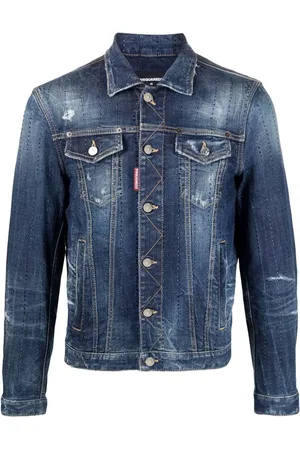 Dsquared2 Denimjakke med slitageeffekt