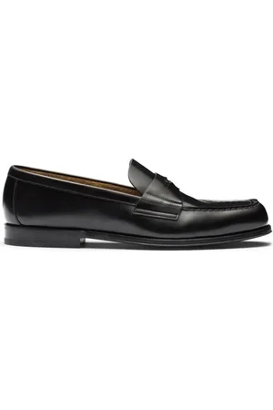 Prada Læderloafers med logoplade