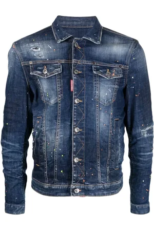 Dsquared2 Denimjakke med malingssprøjt-tryk