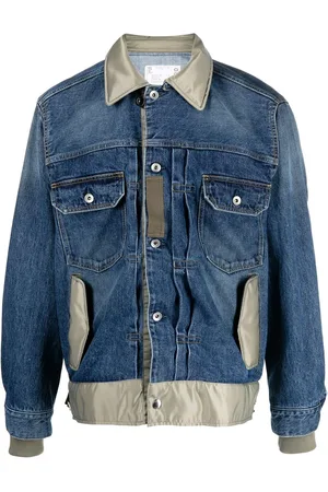 SACAI Denimjakke med kontrastkrave