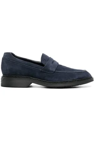Hogan Loafers i læder med børstet effekt