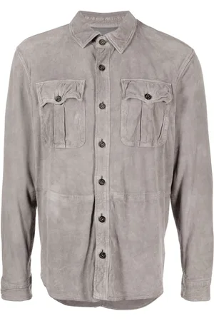 Ralph Lauren Trucker-jakke i ruskind med knapper