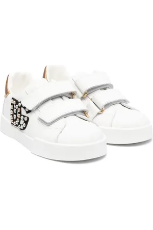 Dolce & Gabbana Sneakers i læder med krystaludsmykning