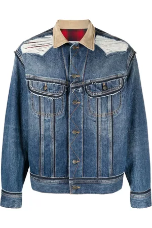 Maison Margiela X Pendleton denimjakke med slitageeffekt