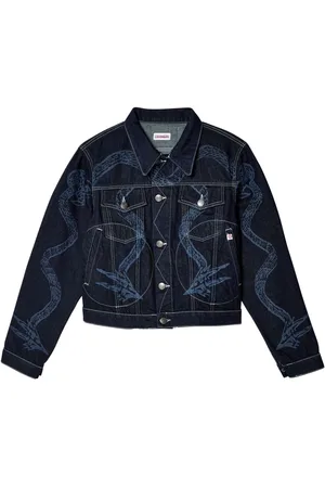 Charles Jeffrey Loverboy Denimjakke med slangetryk