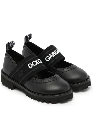 Dolce & Gabbana Mary Jane sko i læder med logobånd