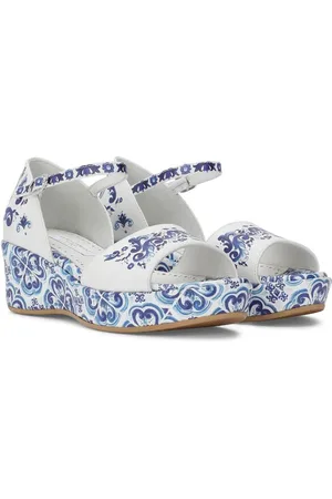 Dolce & Gabbana Lædersandaler med Majolica-tryk