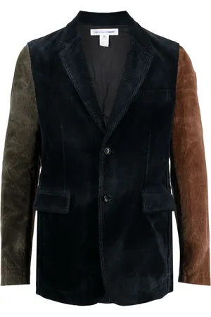 Comme des Garçons Blazer i fløjl med colourblocking