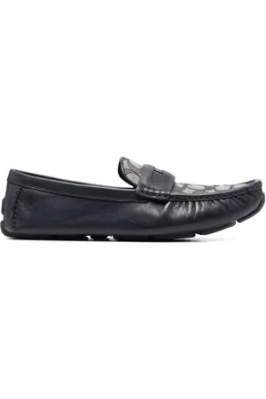Coach Loafers i læder med broderet monogram