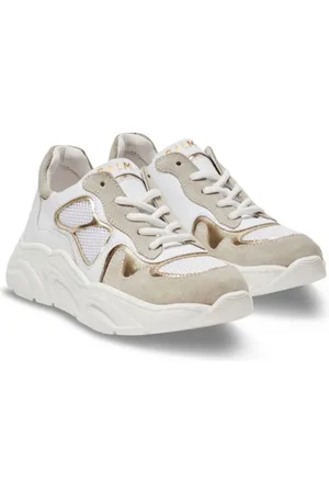 Balmain Lædersneakers med metallisk effekt