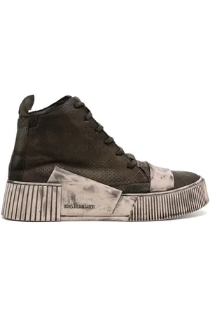 11 BY BORIS BIDJAN SABERI High-top sneakers med slitageeffekt