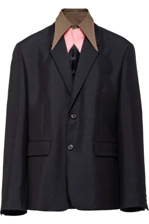 Prada Uldblazer med aftagelig krave